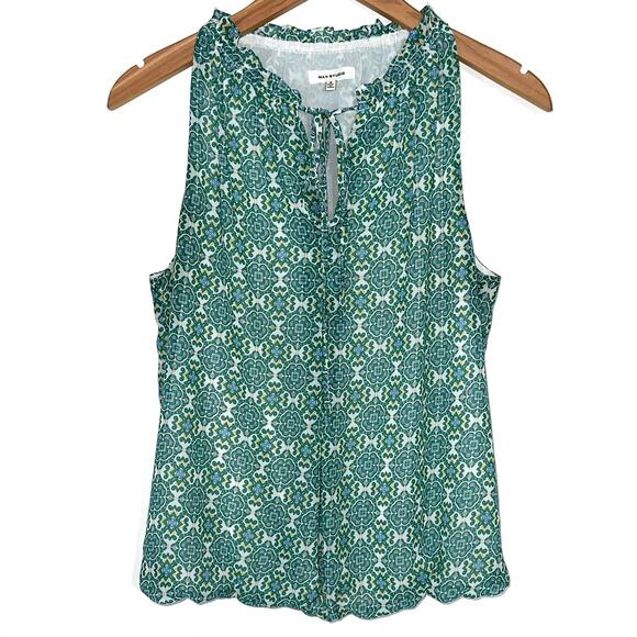 Max Studio Green Sleeveless Pattern Blouse Size Small - Picture 1 of 11